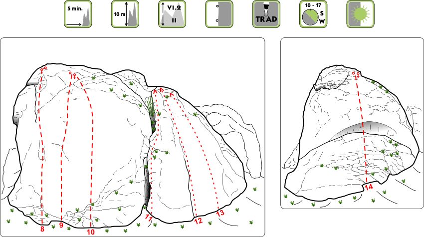 Wielka Gzylowa i Orzeszek - skałoplan