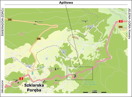 Mapa dojazdu do Szklarskiej Poręby