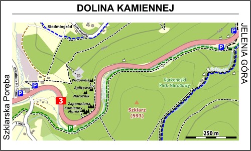 Mapa dojazdu do Doliny Kamiennej