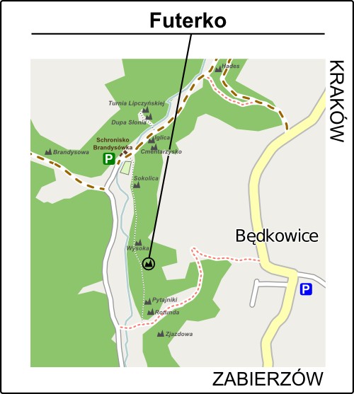 Mapa dojścia do Futerka