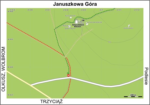 Mapa dojścia do Januszkowej Góry