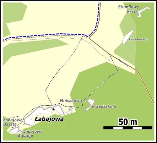 Mapa dojścia do Łabajowej