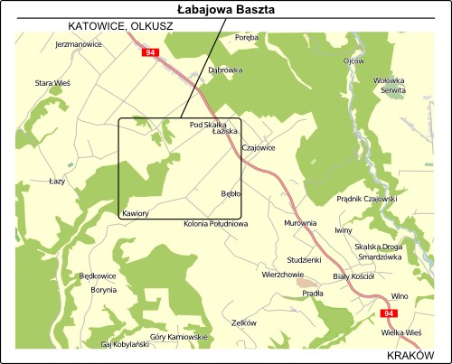 Łabajowa Baszta - mapa dojazdu