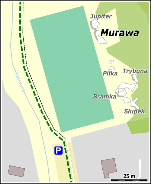 Murawa - mapka Skał nad boiskiem