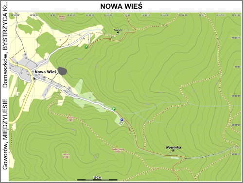 Mapa dojścia do skały Nowinka