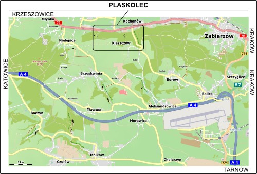 Mapa dojazdu do Plaskolca