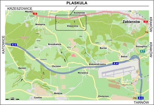 Mapa dojazdu do Lasu Zabierzowskiego