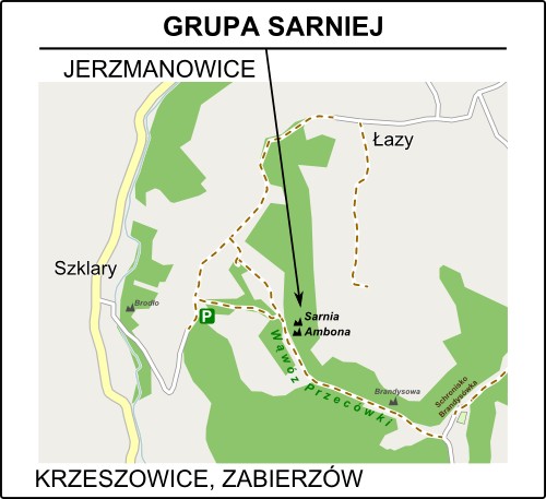 Mapa dojścia do Grupy Sarniej