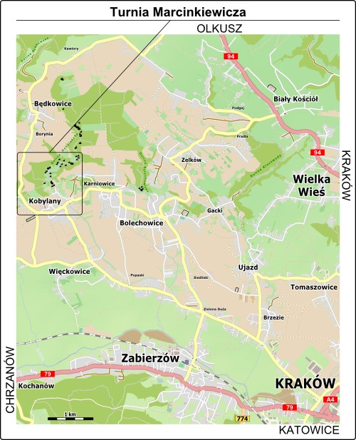 Mapa dojazdu do Doliny Kobylańskiej