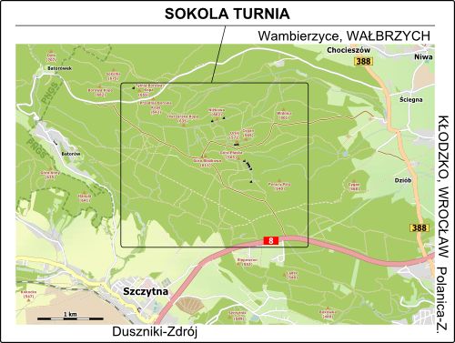 Sokola Turnia - mapa dojazdu