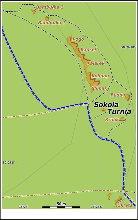 Sokola Turnia - mapa dojścia