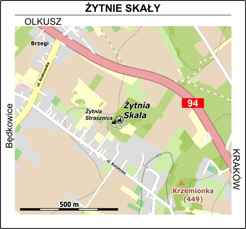 Żytnie Skały - mapa dojścia