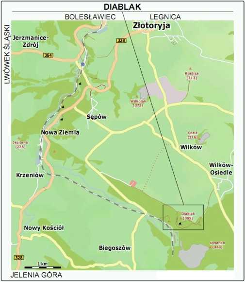 Mapa dojazdu do okolic Wilkowa