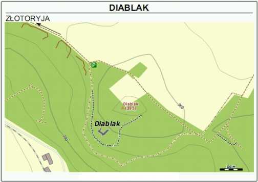 Mapa dojścia do skały Diablak