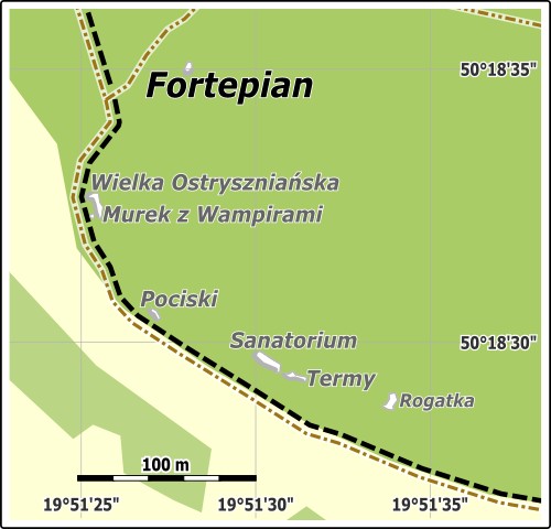 Fortepian - mapa lokalizacji