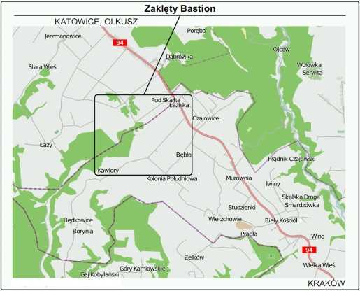 Mapa ogólna dojazdu do Doliny Będkowskiej
