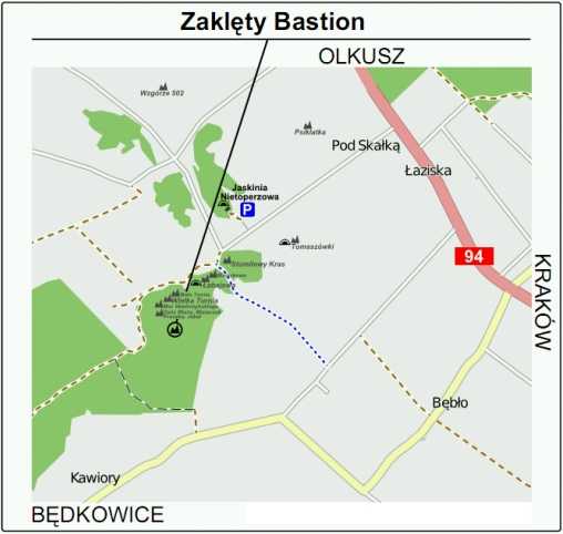 Mapa szczegółowa dojścia do Zaklętego Bastionu