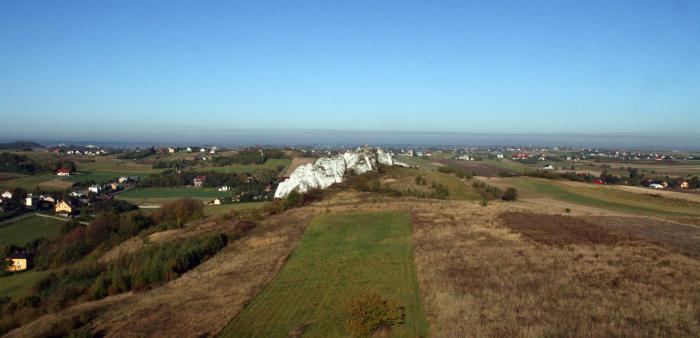 Panorama z Grodziska na skałę Łysą 