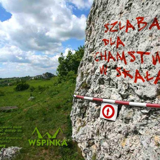Szlaban dla chamstwa w skałach!