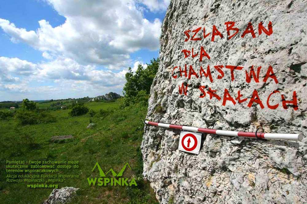 Szlaban dla chamstwa w skałach! Szlaban dla chamstwa w skałach!