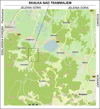 Skałka nad tramwajem -